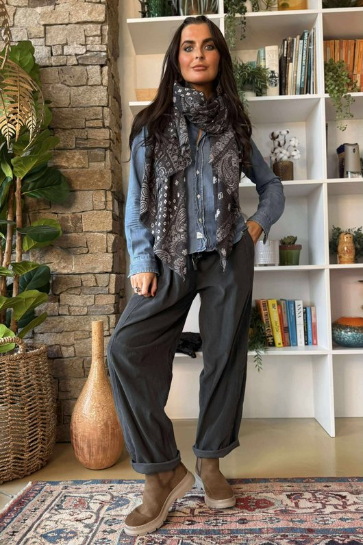 Lucky Bandana Scarf Black /50=